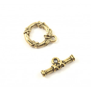 Toggle round 14mm antique gold 
